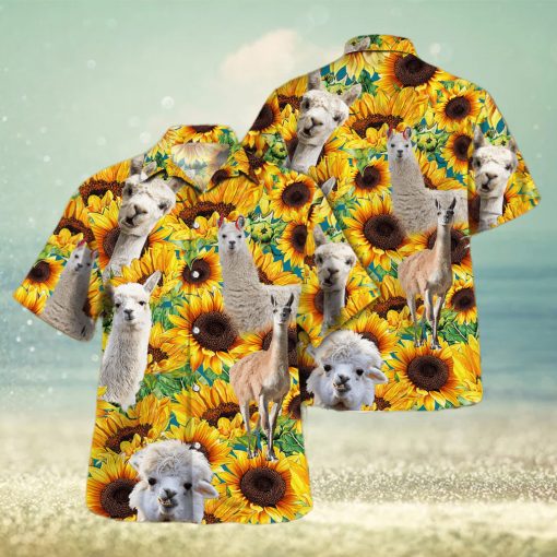 Llama Amidst Sunflowers 3D Hawaiian Shirt Vibrant Printed Design