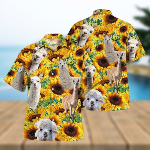 Llama Amidst Sunflowers 3D Hawaiian Shirt Vibrant Printed Design