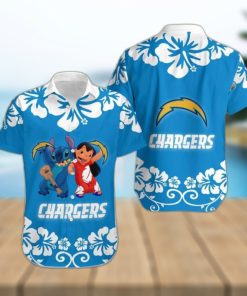 Los Angeles Chargers Lilo And Stitch Hawaiian Shirt Holiday Gift For Christmas