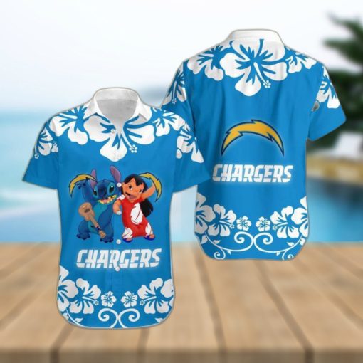 Los Angeles Chargers Lilo And Stitch Hawaiian Shirt Holiday Gift For Christmas