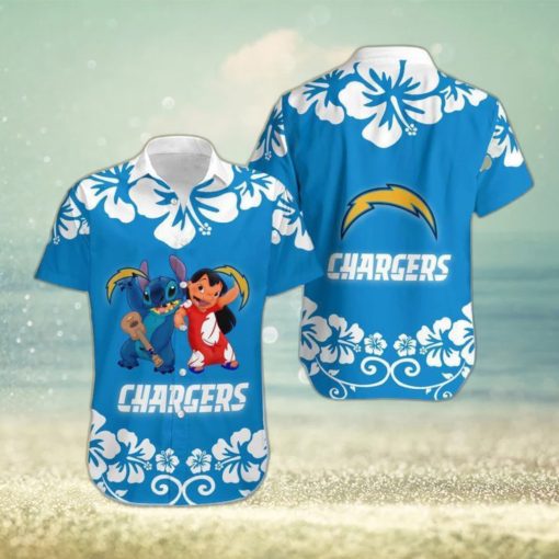 Los Angeles Chargers Lilo And Stitch Hawaiian Shirt Holiday Gift For Christmas