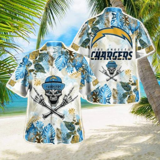 Los Angeles Chargers Skull Tropical Hawaiian Shirt