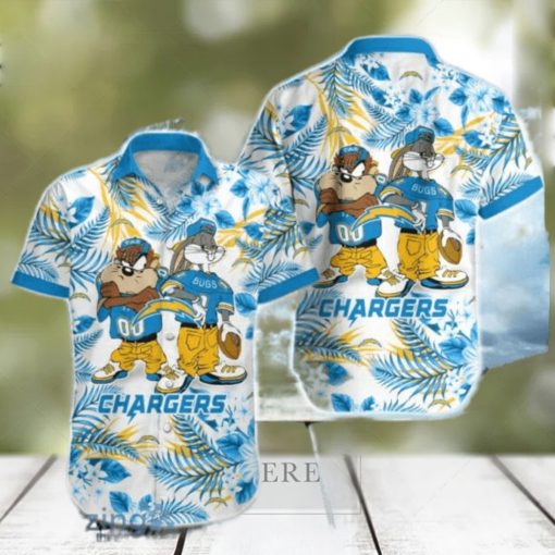 Los Angeles Chargers Taz And bugs NFL Teams Hawaiian Shirt Gift For Men And Women