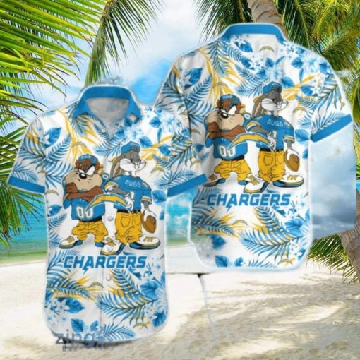 Los Angeles Chargers Taz And bugs NFL Teams Hawaiian Shirt Gift For Men And Women