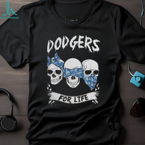 Los Angeles Dodgers For Life Skull Shirt