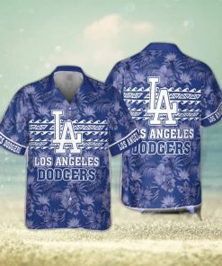 Los Angeles Dodgers MLB Logo Pattern Summer 3D Hawaiian Shirt - Limotees