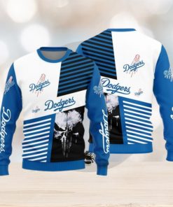 Los Angeles Dodgers Skull Pattern Knitted Ugly Christmas Sweater AOP Gift For Men And Women