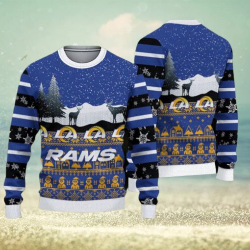 Los Angeles Rams Fans Reindeers Pattern Ugly Christmas Sweater Gift