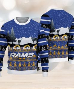 Los Angeles Rams Fans Reindeers Pattern Ugly Christmas Sweater Gift