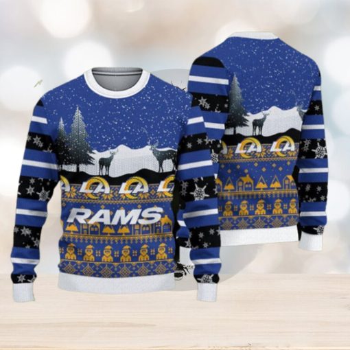 Los Angeles Rams Fans Reindeers Pattern Ugly Christmas Sweater Gift