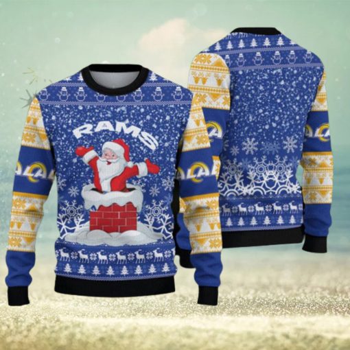 Los Angeles Rams Fans Santa Claus Pattern Ugly Christmas Sweater Gift