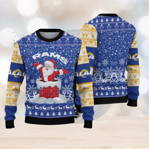 Los Angeles Rams Fans Santa Claus Pattern Ugly Christmas Sweater Gift