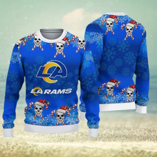 Los Angeles Rams Fans Skull Family Knitted Christmas Sweater