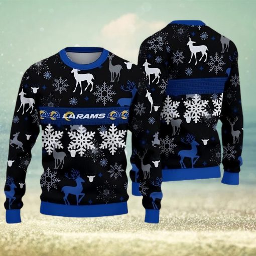 Los Angeles Rams Pattern Knitted Ugly Christmas Sweater AOP Gift For Men And Women