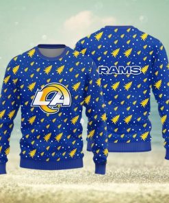 Los Angeles Rams Teams Pine Tree Patterns Pattern Knitted Sweater For Christmas