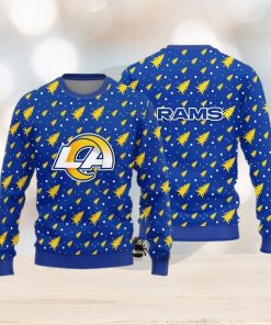 Los Angeles Rams Teams Pine Tree Patterns Pattern Knitted Sweater For Christmas