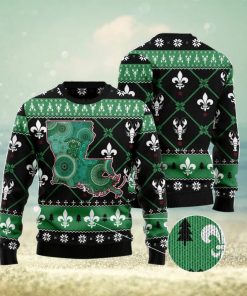 Louisiana USA Symbols Pattern Ugly Christmas Sweater Family Noel Gift