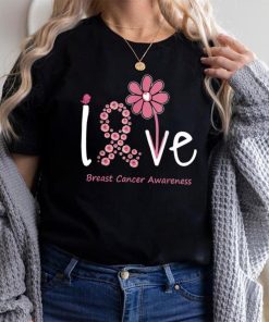 Love Breast Cancer Pink Ribbon Floral For Women And Men T Shirt