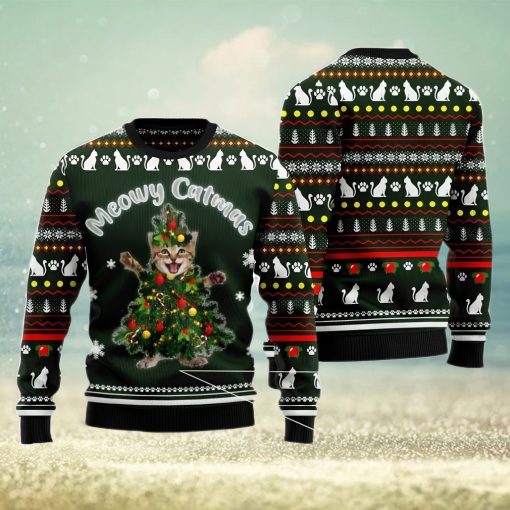 Love Meowy Catmas Men And Women Christmas Gift 3D Ugly Christmas Sweater