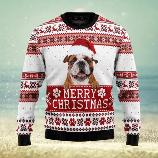 Love Pug Merry Christmas Bulldog Ugly Christmas Sweater