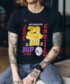 MEN’S NIKE JOEL EMBIID BLACK PHILADELPHIA 76ERS 2023 NBA MVP T SHIRT