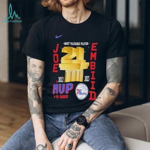 MEN’S NIKE JOEL EMBIID BLACK PHILADELPHIA 76ERS 2023 NBA MVP T SHIRT