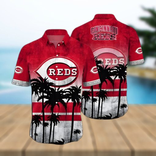 MLB Cincinnati Reds Hawaiian Shirt Aloha Palm Trees Summer Holiday Gift