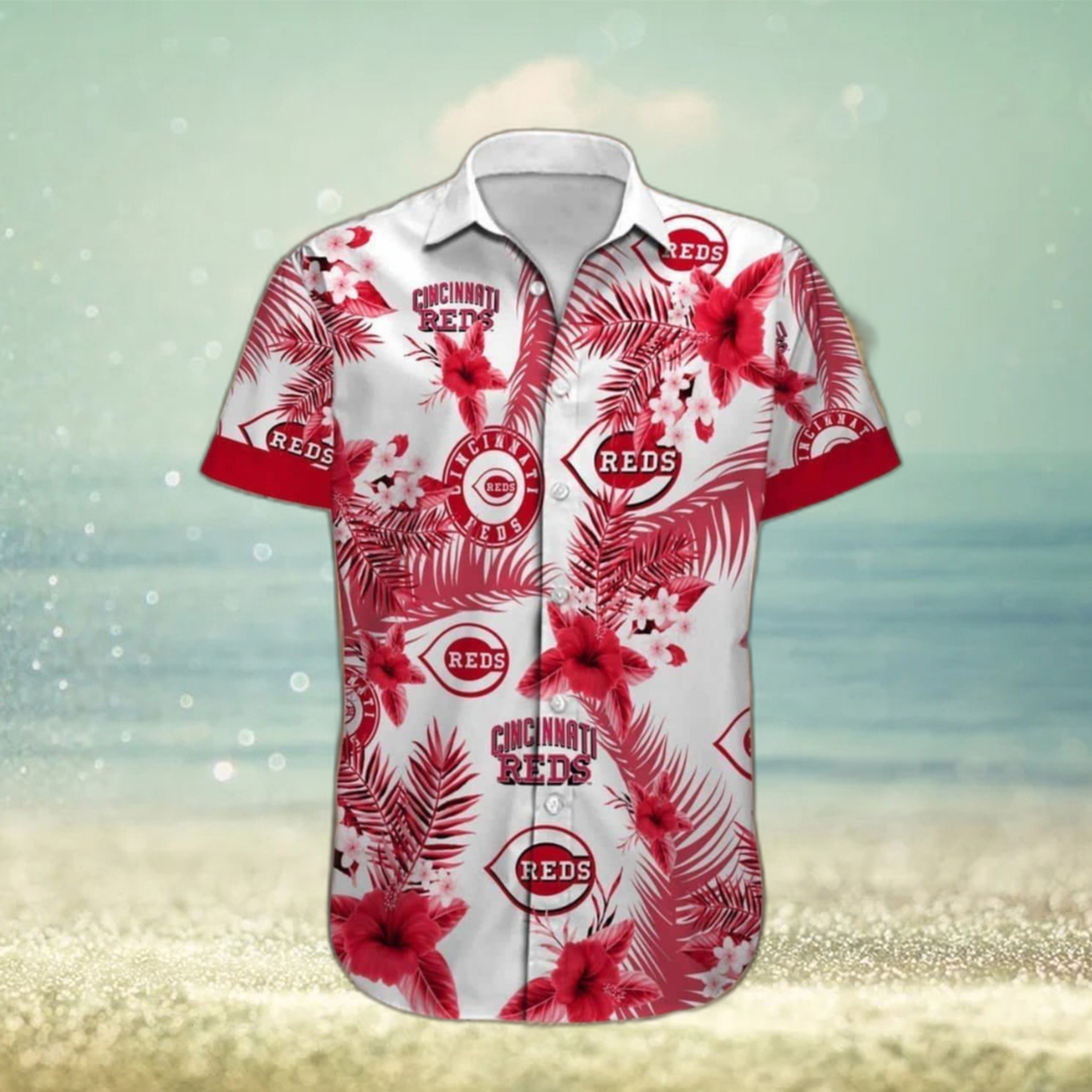 Cincinnati Reds Logo Tropical Hawaiian Shirt For Men And Women