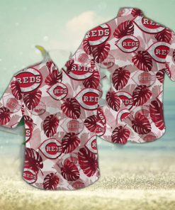 MLB Cincinnati Reds Logo Leaf 3D Hawaiian Shirt For Fans Gift Summer