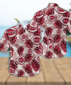 MLB Cincinnati Reds Logo Leaf 3D Hawaiian Shirt For Fans Gift Summer