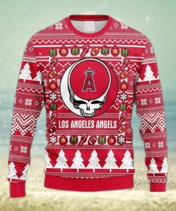 MLB Los Angeles Angels Grateful Dead Fleece 3D Knitted Sweater For Men And Women Gift Ugly Christmas