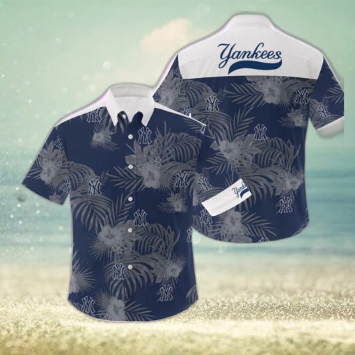 MLB New York Yankees 3D Flowers Leaf Hawaiian Shirt Summer Hot Gift For Fans