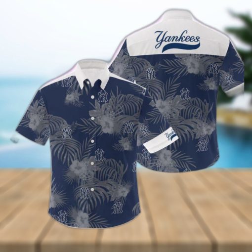 MLB New York Yankees 3D Flowers Leaf Hawaiian Shirt Summer Hot Gift For Fans