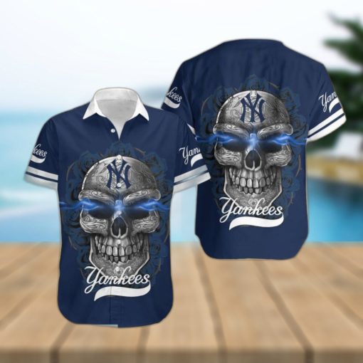 MLB New York Yankees Skull Carved Halloween Hawaiian Shirt Gift Men Women