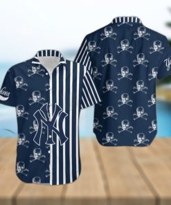 MLB New York Yankees Skull Pattern Danger Hawaiian Shirt For Halloween