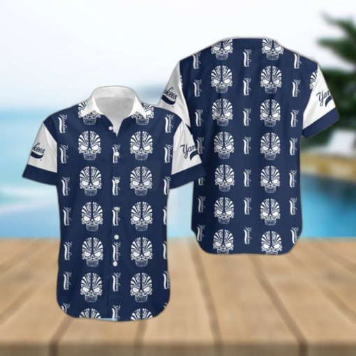 MLB New York Yankees Skull Pattern Island Halloween Hawaiian Shirt For Men Women