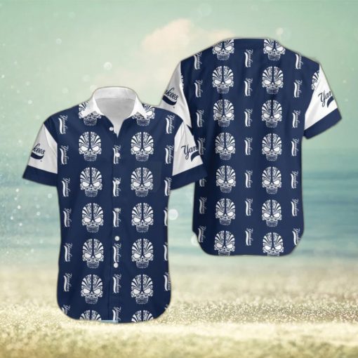 MLB New York Yankees Skull Pattern Island Halloween Hawaiian Shirt For Men Women