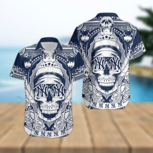 MLB New York Yankees Skull Skull Diamon Halloween Hawaiian Shirt For Fans