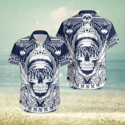 MLB New York Yankees Skull Skull Diamon Hawaiian Shirt Gift For Halloween