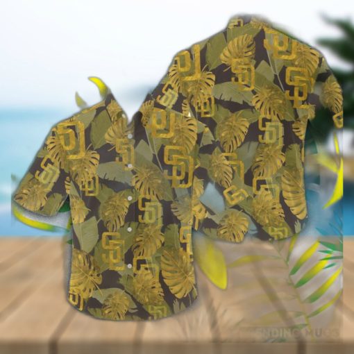 MLB San Diego Padres Logo Leaf 3D Hawaiian Shirt For Fans Gift Summer