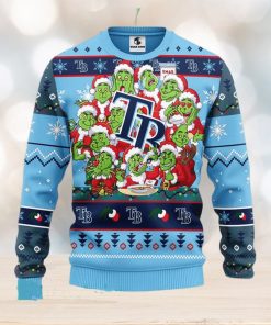 MLB Tampa Bay Rays Cute 12 Grinch Face Xmas Day Ugly Christmas Sweater Sport Fans Men And Women Christmas Gift