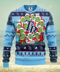 MLB Tampa Bay Rays Cute 12 Grinch Face Xmas Day Ugly Christmas Sweater Sport Fans Men And Women Christmas Gift