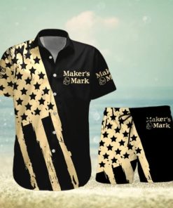 Malibu Rum USA Flag Hawaiian Combo Shirt And Short Gift Hawaiian For Mens Black Hawaiian Shirt