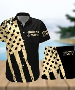 Malibu Rum USA Flag Hawaiian Combo Shirt And Short Gift Hawaiian For Mens Black Hawaiian Shirt