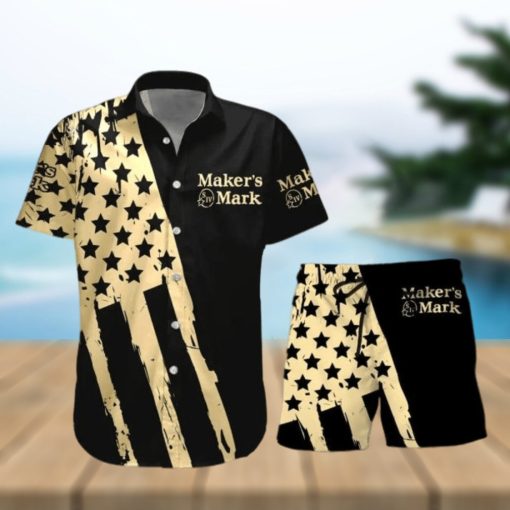 Malibu Rum USA Flag Hawaiian Combo Shirt And Short Gift Hawaiian For Mens Black Hawaiian Shirt