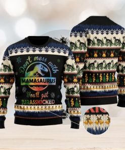 Mamasaurus Ugly Christmas Sweater Family Noel Gift