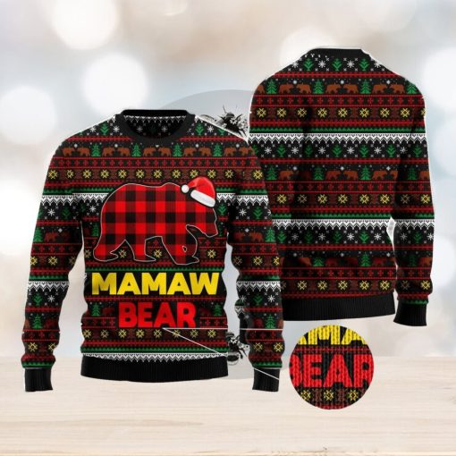 Mamaw Bear Ugly Christmas Sweater Family Noel Gift