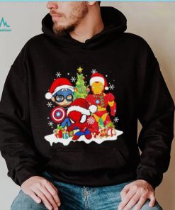 Marvel Christmas Avengers Captain America Ironman Spider Man Christmas Shirt