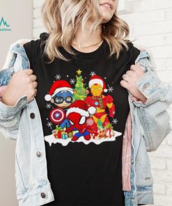 Marvel Christmas Avengers Captain America Ironman Spider Man Christmas Shirt