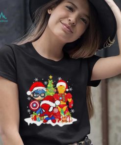 Marvel Christmas Avengers Captain America Ironman Spider Man Christmas Shirt